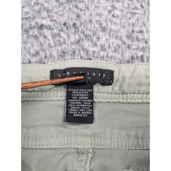 Sanctuary Pants Women 27 Green Chino Casual Preppy Flap Pockets Modern Straight - Picture 4 of 9